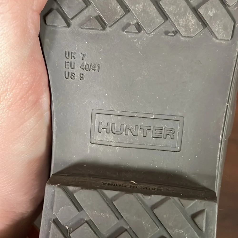 Hunter Tall Beige and Black Rain Boots